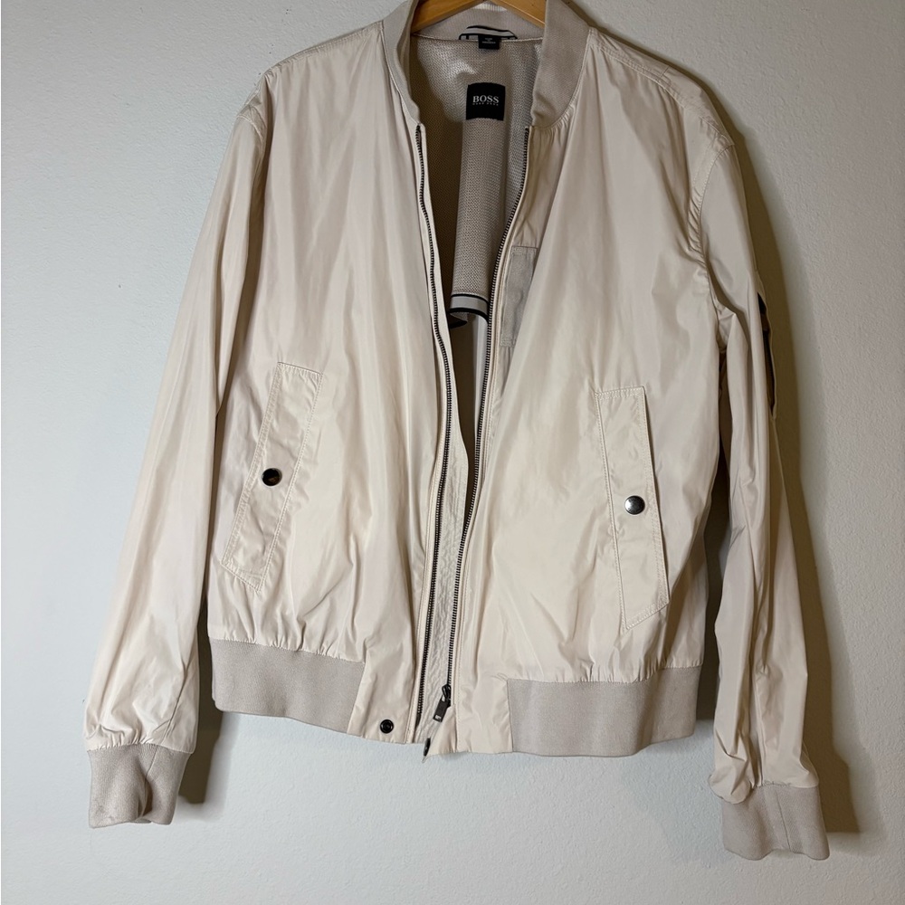 Hugo Boss Men's cream Bomber Jacket